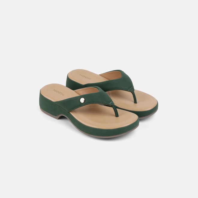 Mochi Women Olive Casual Slip Ons (SKU: 32-800608-49-37)