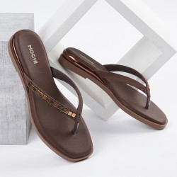 Women Brown Casual Slippers