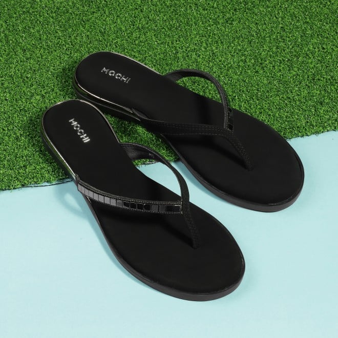 Women Black Casual Slippers