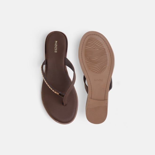 Mochi Women Brown Casual Slippers (SKU: 32-800611-12-36)
