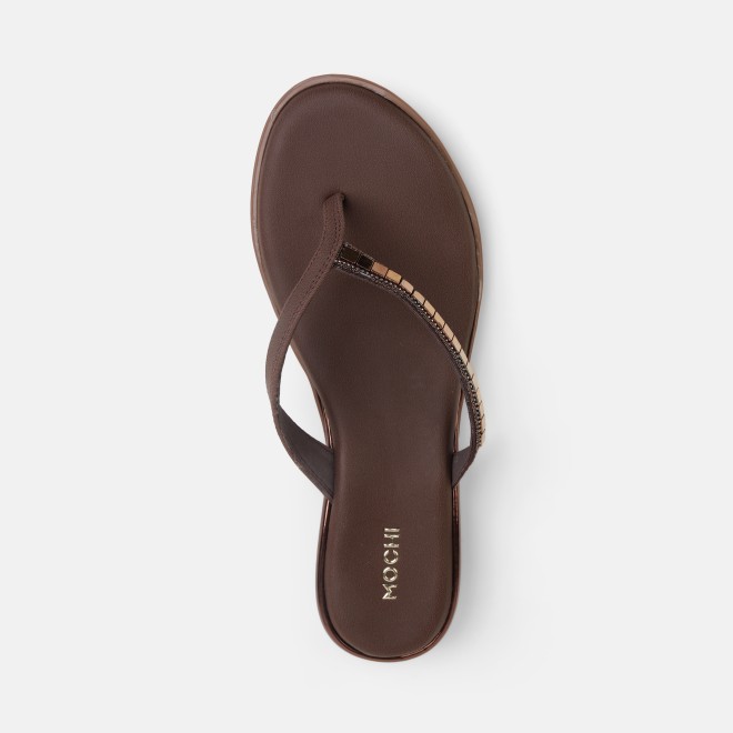 Mochi Women Brown Casual Slippers (SKU: 32-800611-12-36)