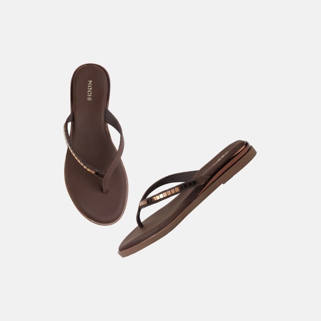 Mochi Women Brown Casual Slippers (SKU: 32-800611-12-36)