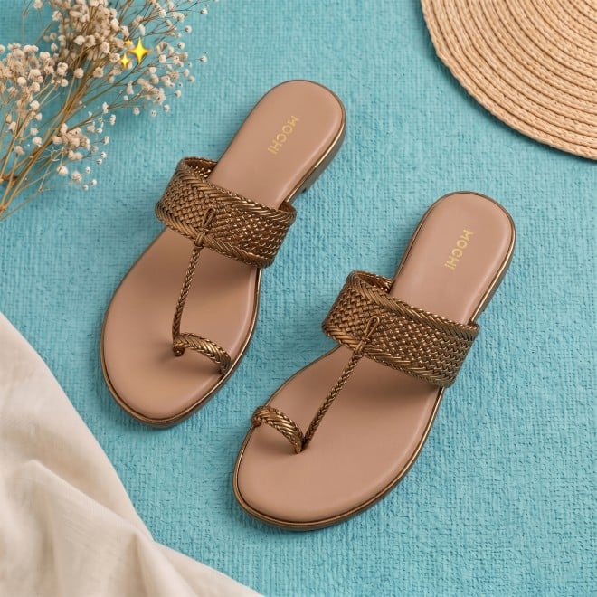 Mochi Women Antic-gold Casual Sandals (SKU: 32-800889-28-37)