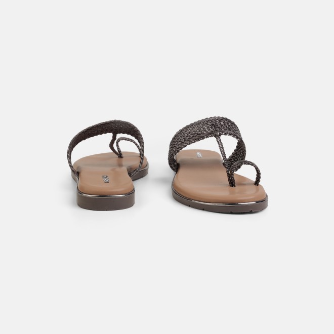 Mochi Women Gun-metal Casual Sandals (SKU: 32-800889-29-37)