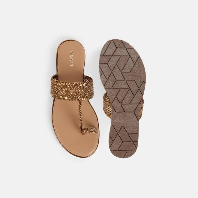 Mochi Women Antic-gold Casual Sandals (SKU: 32-800889-28-37)