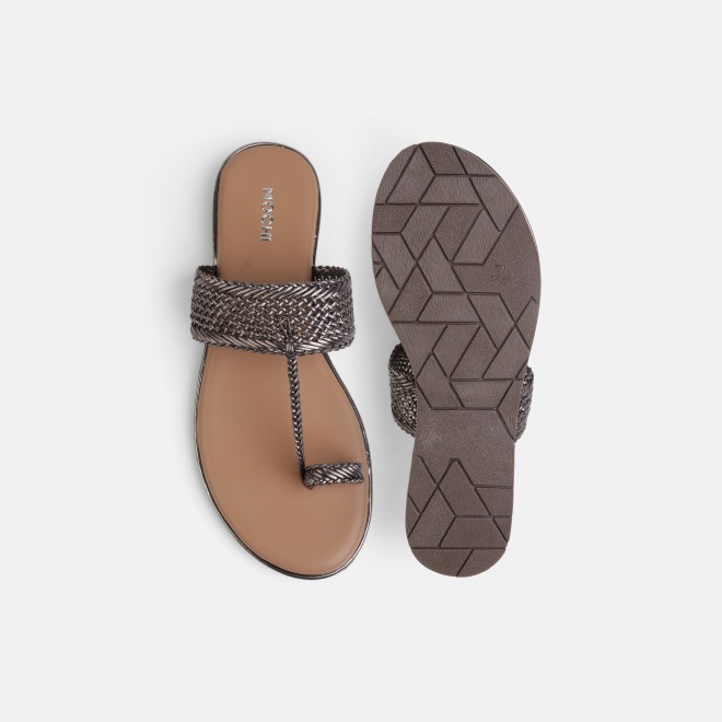 Mochi Women Gun-metal Casual Sandals (SKU: 32-800889-29-37)