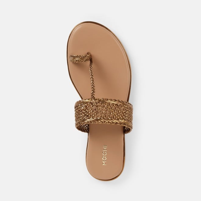 Mochi Women Antic-gold Casual Sandals (SKU: 32-800889-28-37)