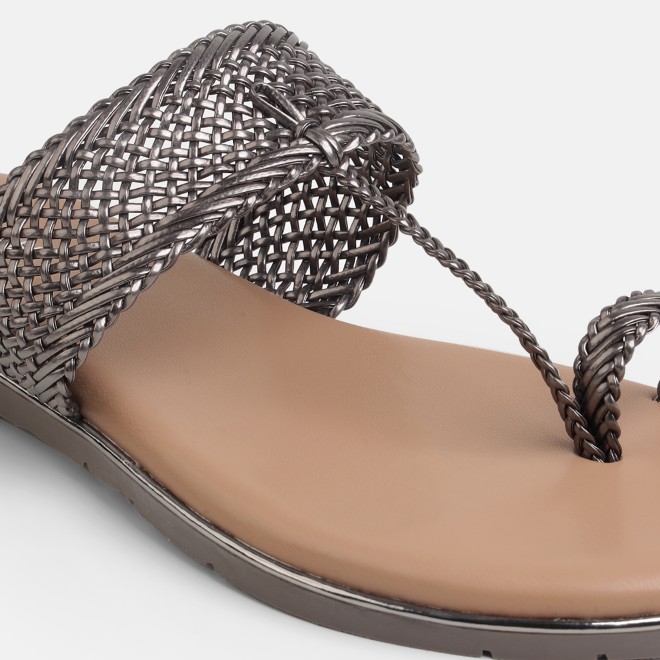 Mochi Women Gun-metal Casual Sandals (SKU: 32-800889-29-37)