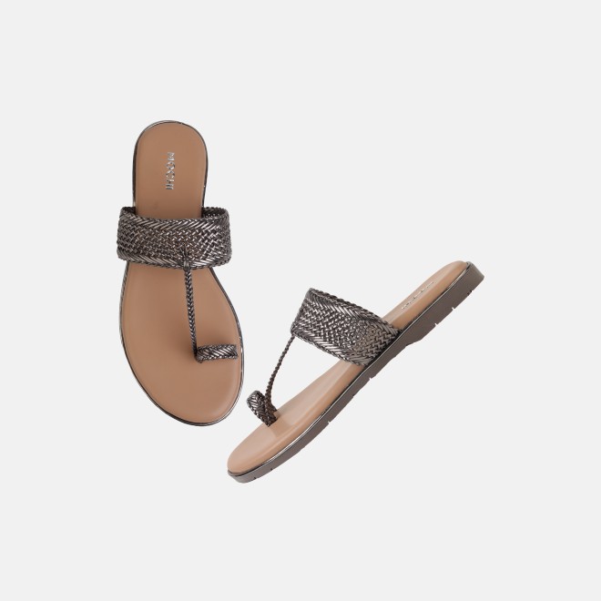 Mochi Women Gun-metal Casual Sandals (SKU: 32-800889-29-37)