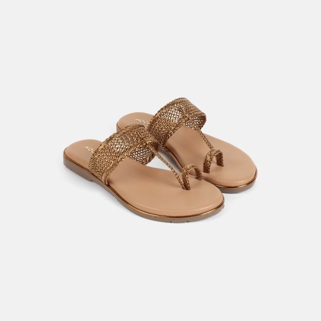 Mochi Women Antic-gold Casual Sandals (SKU: 32-800889-28-37)
