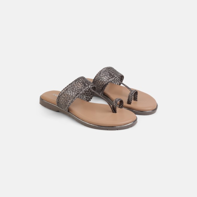 Mochi Women Gun-metal Casual Sandals (SKU: 32-800889-29-37)