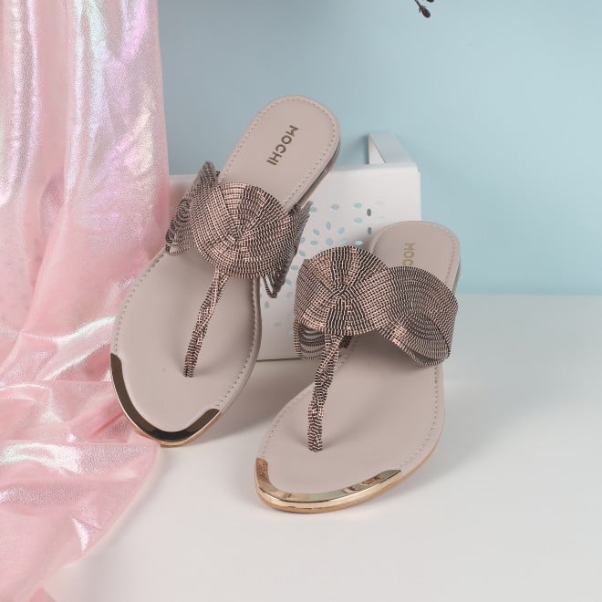 Mochi Women Gun-metal Ethnic Slippers