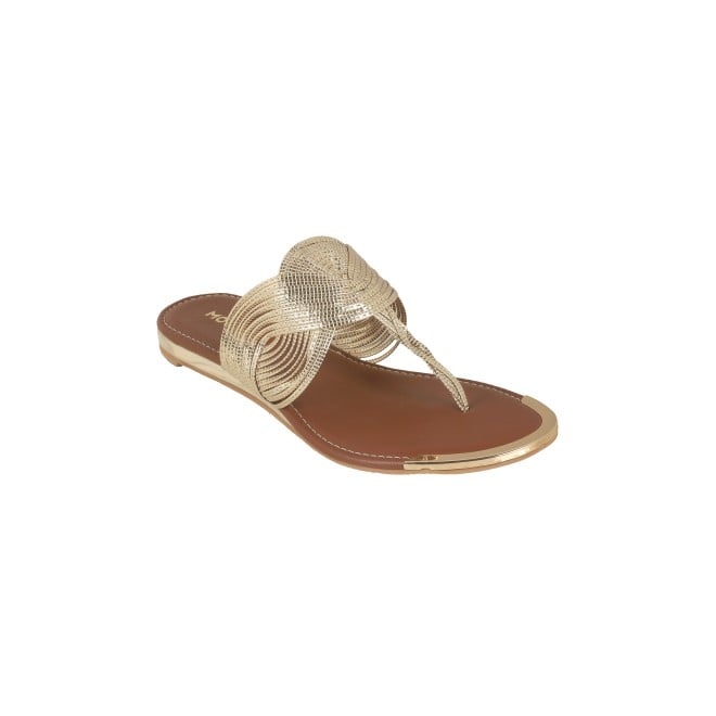 Mochi Women Gold Ethnic Slippers (SKU: 32-800976-15-38)