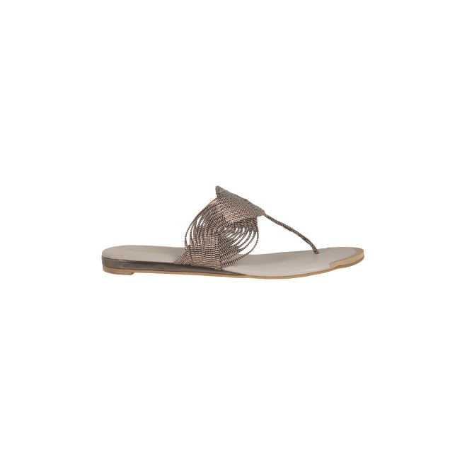 Mochi Women Gun-metal Ethnic Slippers (SKU: 32-800976-29-37)