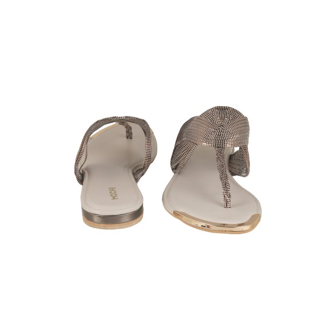 Mochi Women Gun-metal Ethnic Slippers (SKU: 32-800976-29-37)