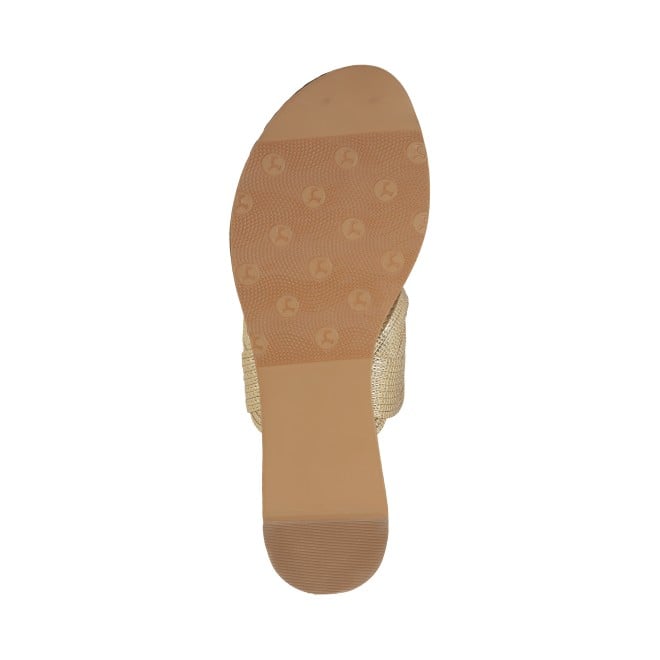 Mochi Women Gold Ethnic Slippers (SKU: 32-800976-15-38)