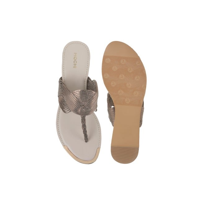 Mochi Women Gun-metal Ethnic Slippers (SKU: 32-800976-29-37)