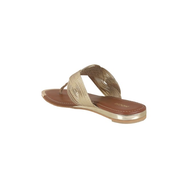 Mochi Women Gold Ethnic Slippers (SKU: 32-800976-15-38)