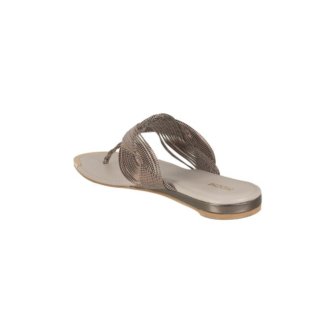 Mochi Women Gun-metal Ethnic Slippers (SKU: 32-800976-29-37)