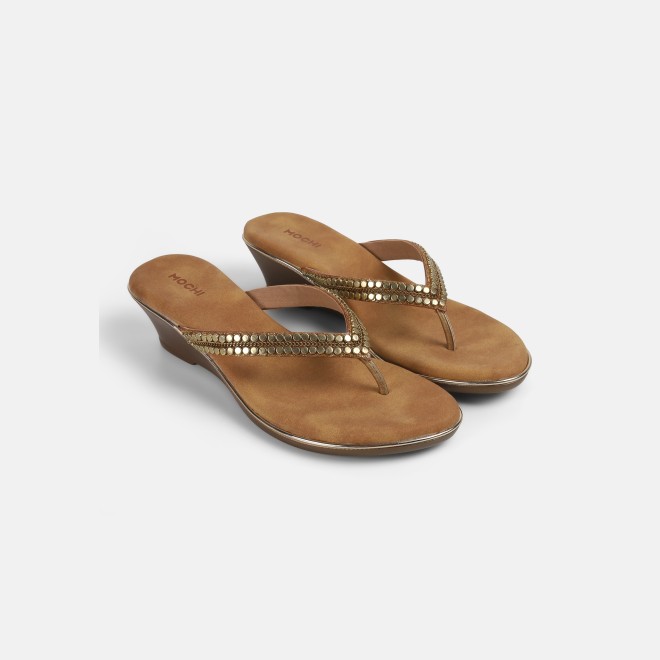Mochi Women Antic-gold Casual Slippers (SKU: 32-801167-28-36)