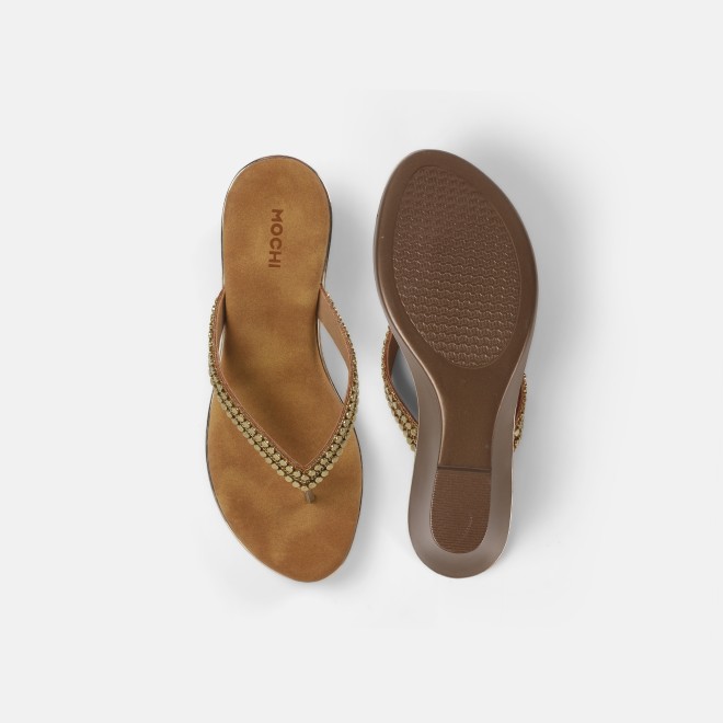 Mochi Women Antic-gold Casual Slippers (SKU: 32-801167-28-36)