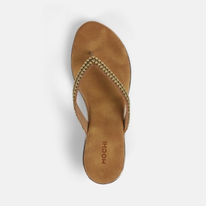 Mochi Women Antic-gold Casual Slippers (SKU: 32-801167-28-36)