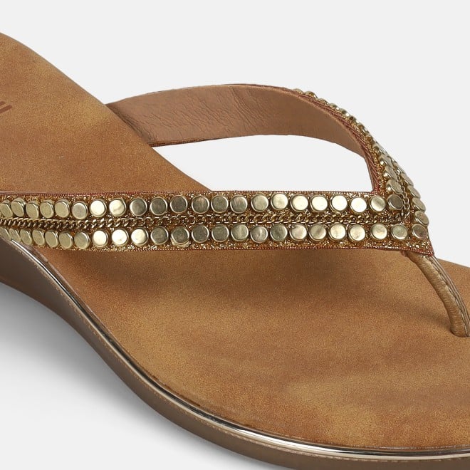Mochi Women Antic-gold Casual Slippers (SKU: 32-801167-28-36)