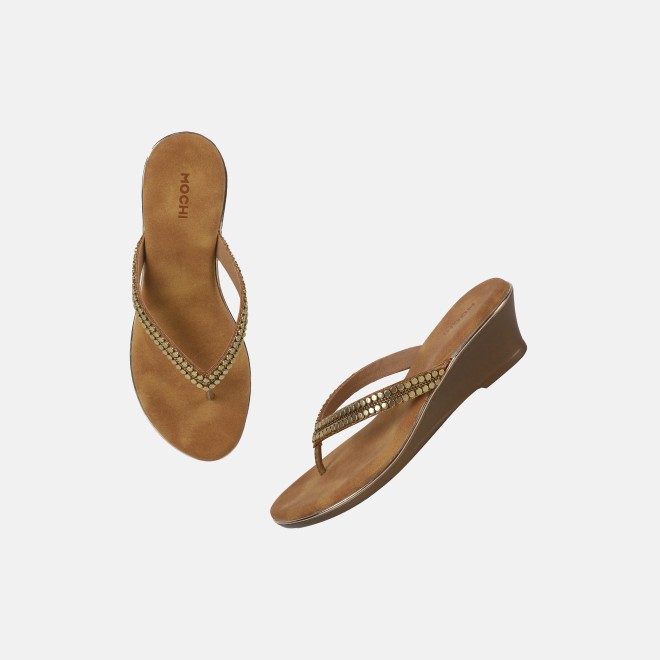Mochi Women Antic-gold Casual Slippers (SKU: 32-801167-28-36)