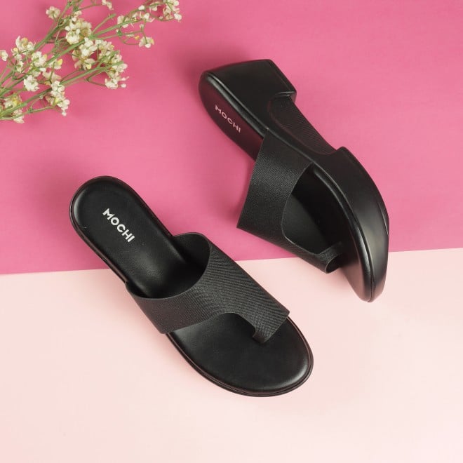 Women Black Casual Slip Ons