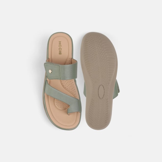 Mochi Women Green Casual Slip Ons (SKU: 32-801386-21-36)