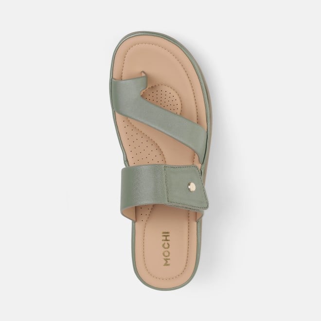 Mochi Women Green Casual Slip Ons (SKU: 32-801386-21-36)