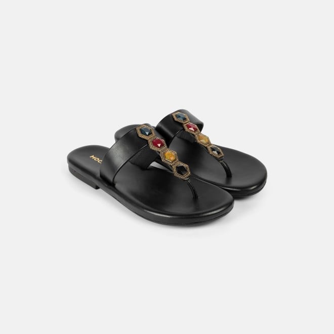 Mochi Women Black Ethnic Slippers (SKU: 32-801461-11-36)