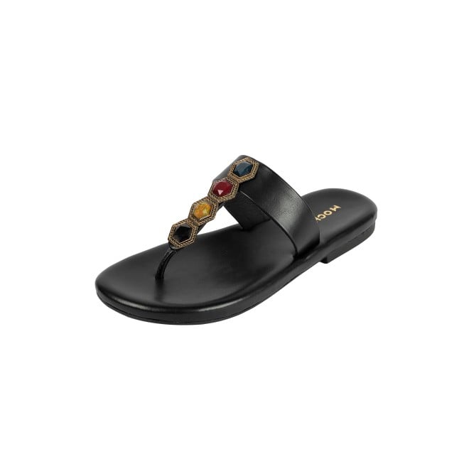 Mochi Women Black Ethnic Slippers (SKU: 32-801461-11-36)