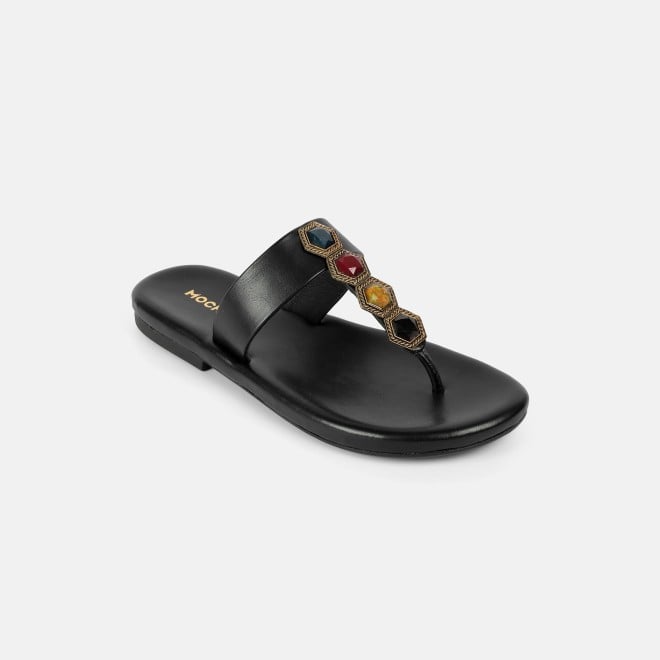 Mochi Women Black Ethnic Slippers (SKU: 32-801461-11-36)