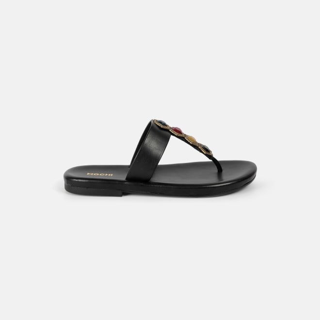 Mochi Women Black Ethnic Slippers (SKU: 32-801461-11-36)