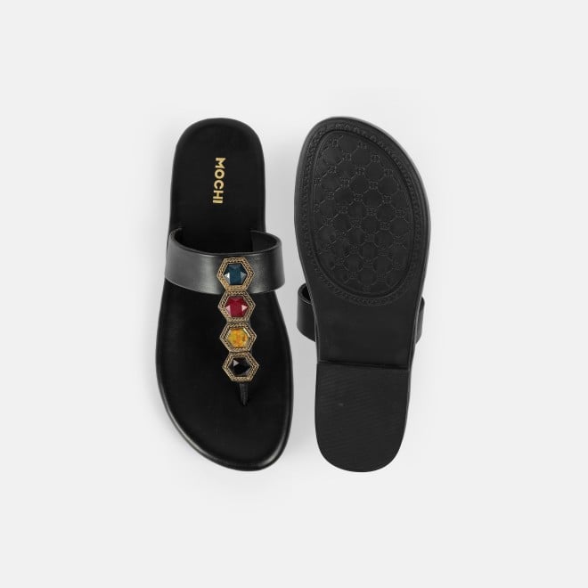 Mochi Women Black Ethnic Slippers (SKU: 32-801461-11-36)