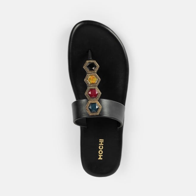 Mochi Women Black Ethnic Slippers (SKU: 32-801461-11-36)