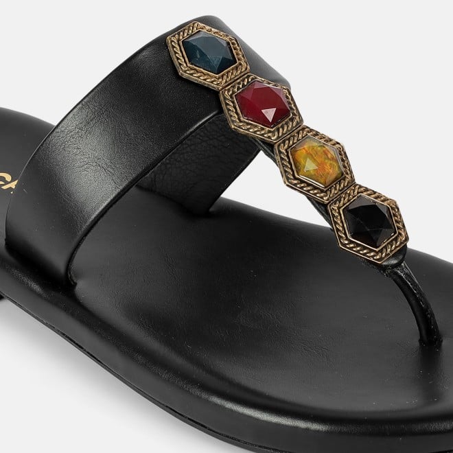 Mochi Women Black Ethnic Slippers (SKU: 32-801461-11-36)