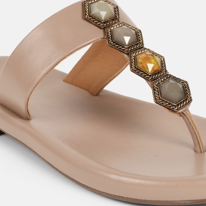 Mochi Women Beige Ethnic Slippers (SKU: 32-801461-20-37)