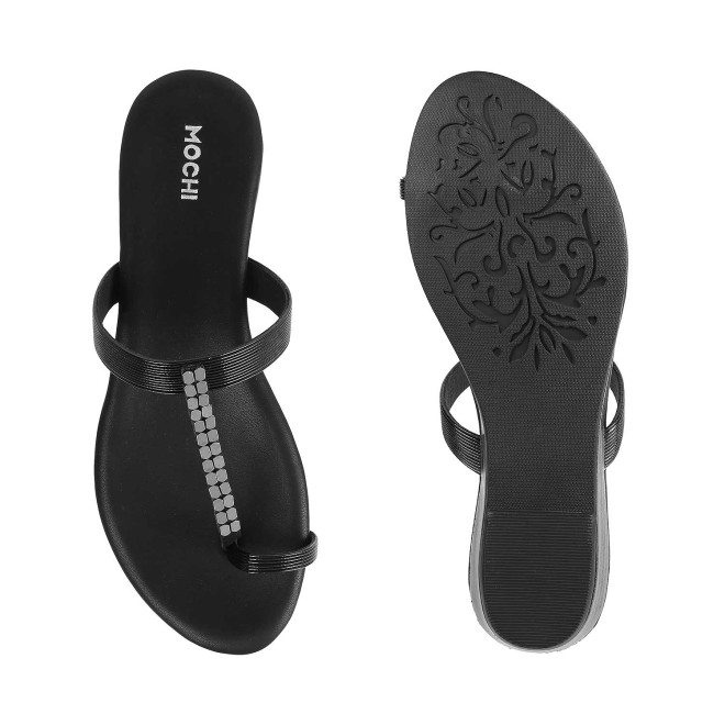 Mochi Women Black Casual Slippers (SKU: 32-801649-11-37)