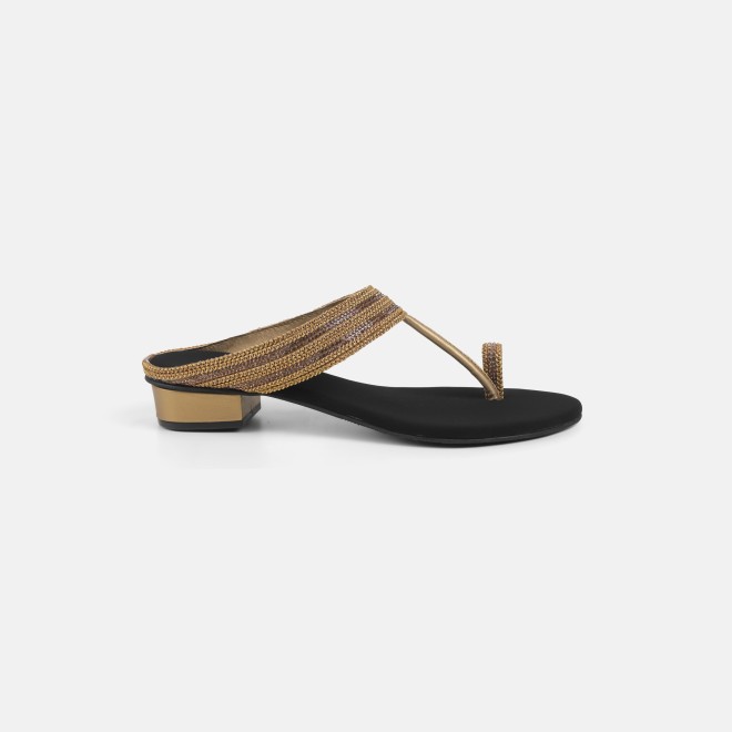 Mochi Women Antic-gold Ethnic Slip Ons (SKU: 32-809487-28-38)