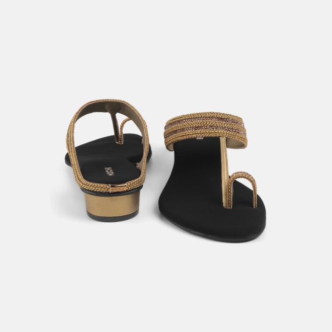 Mochi Women Antic-gold Ethnic Slip Ons (SKU: 32-809487-28-38)