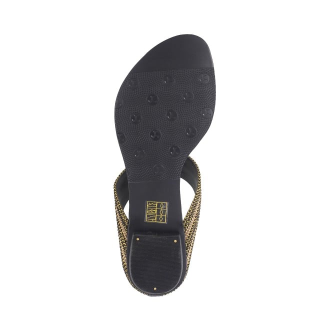 Mochi Women Black Ethnic Slip Ons (SKU: 32-809487-11-37)