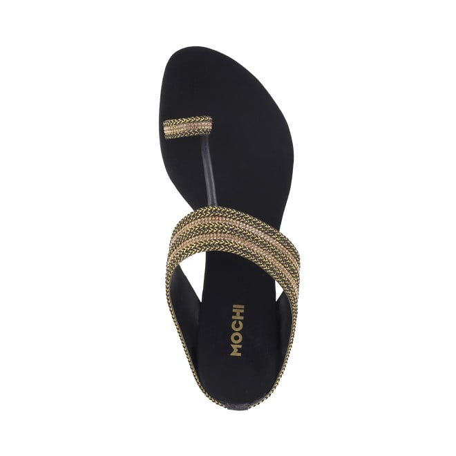 Mochi Women Black Ethnic Slip Ons (SKU: 32-809487-11-37)