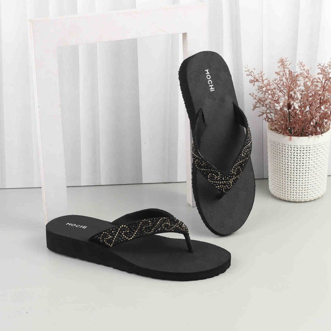 Mochi Women Black Casual Slippers (SKU: 32-818-11-37)