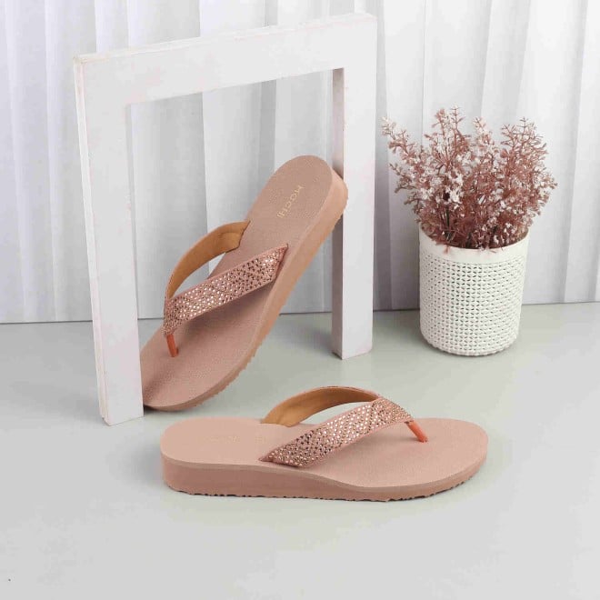 Mochi Women Rose-gold Casual Slippers (SKU: 32-818-52-37)