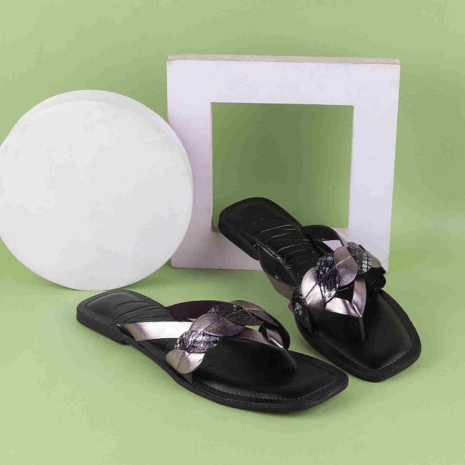 Mochi Women Gun-metal Casual Slip-Ons (SKU: 32-839-29-37)