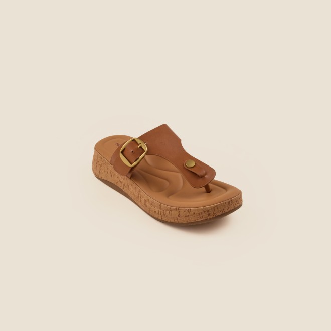 Mochi Women Tan Casual Slippers (SKU: 32-879-23-36)
