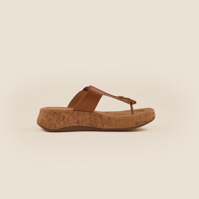 Mochi Women Tan Casual Slippers (SKU: 32-879-23-36)
