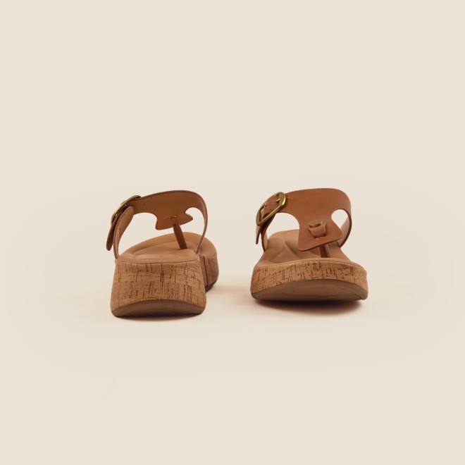 Mochi Women Tan Casual Slippers (SKU: 32-879-23-36)